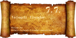 Telegdi Tivadar névjegykártya